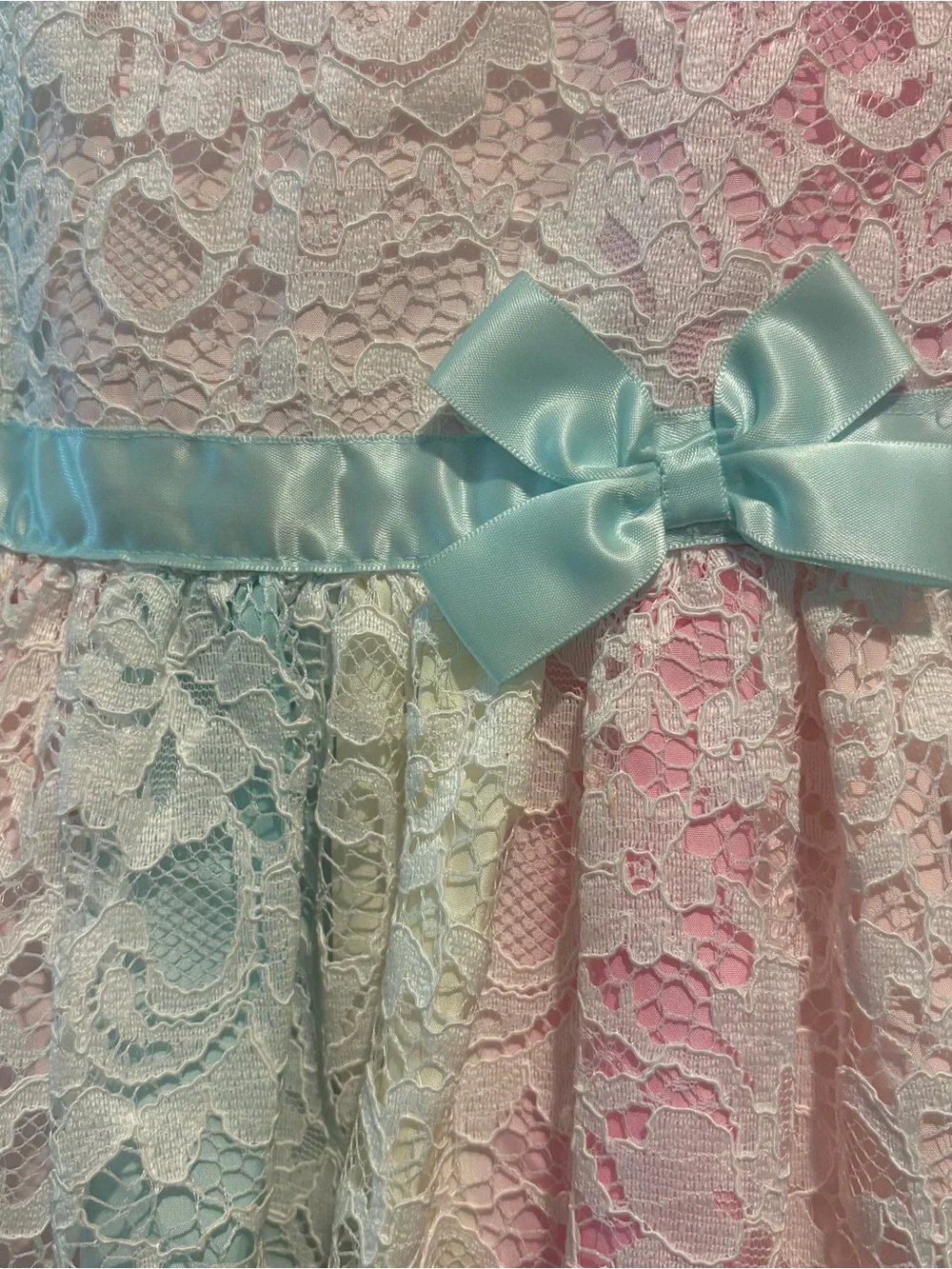 Jona Michelle Girls Lace Over Party Dress Sz 6 Pastel Ombré Fairycore Princess